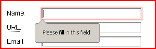 Firefox alert: please fill in this field